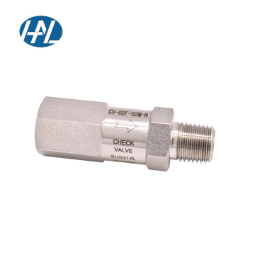 Stainless Steel High Pressure Inline Check Valve for Air, Gas, or Liquid