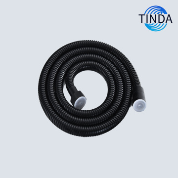 Sleek Black Coiled Shower Hose for Modern Bathrooms