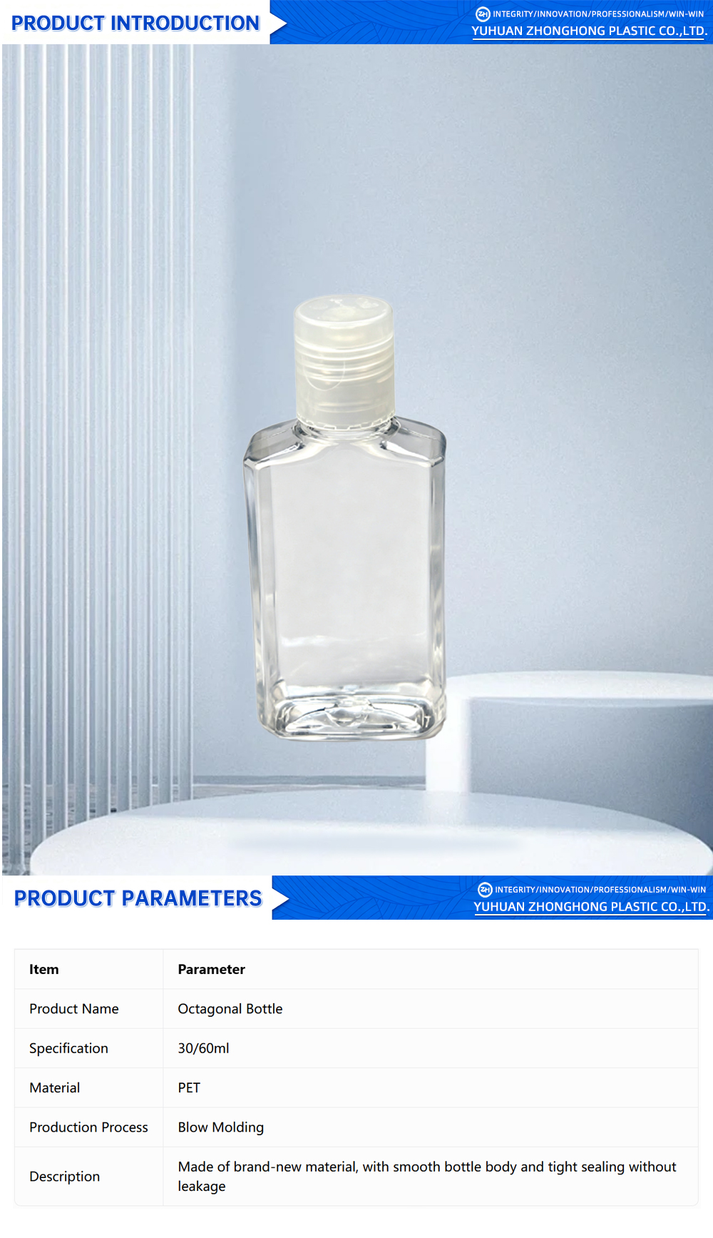 Sleek Octagonal Bottle Design in Recycled PET X