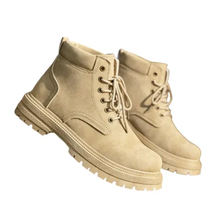 Men's Big Bull Leather Upper High Top Casual Boots