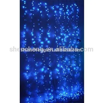 blue led curtain lights