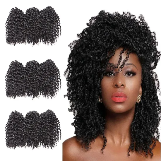 Mali Bob Twist Crochet Hair Extensions Wavy Kinky Braiding Hair Colorful Braids Synthetic Fiber 3 Pieces Per Pack For Beauty