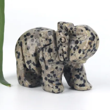 Elephant Craft Ornaments with Crystal Agate Jade