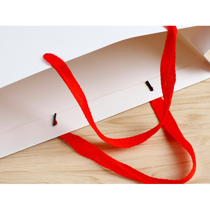 Paper luxury bag with ribbon handle