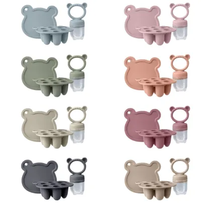 Bear Shaped Silicone Fruit Feeder Freezer Set Weaning