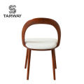 Moden Fashion Hotel Restaurant Solid Wood Bentwood Eatery Dining Chair Armless Kitchen Chairs With Upholstery Seat