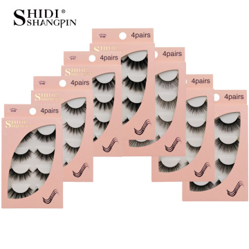 SHIDISHANGPIN Natrual 3D Mink False Eyelashes 4 Pairs Make up Full Strip Lashes 3D Mink Lashes Fluffy faux cils Soft Maquiagem