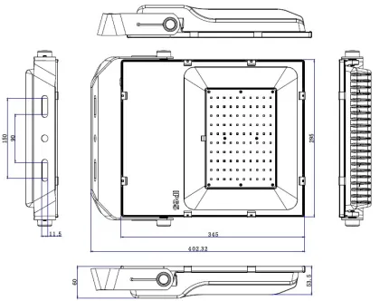 Energy saving metal halide flood light 100w replace 400w metal halide