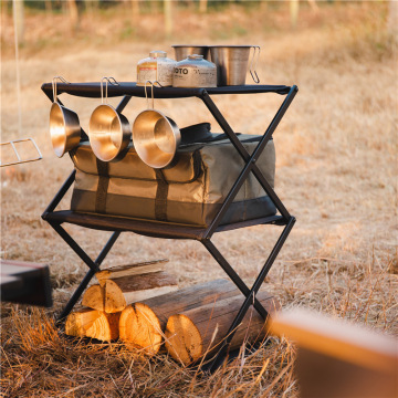 Foldable Outdoor Camping Equipment: Lightweight Aluminum Alloy Hanging Shelves and Racks