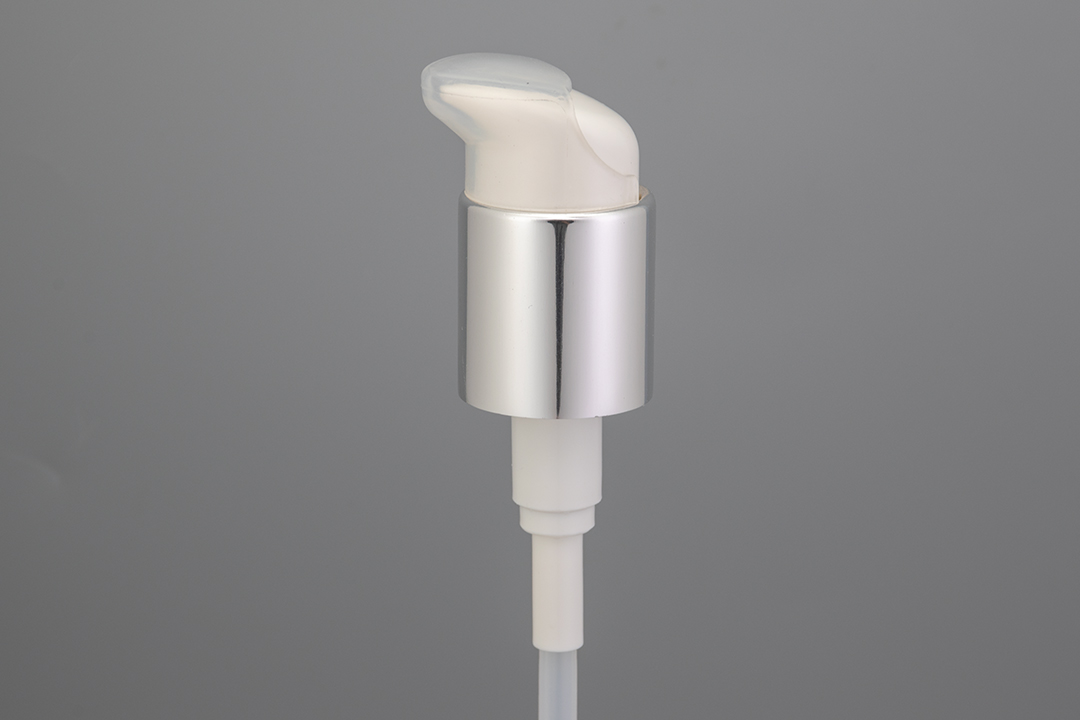 22/410 shiny silver Left-Right Lock Lotion Pump with Cap
