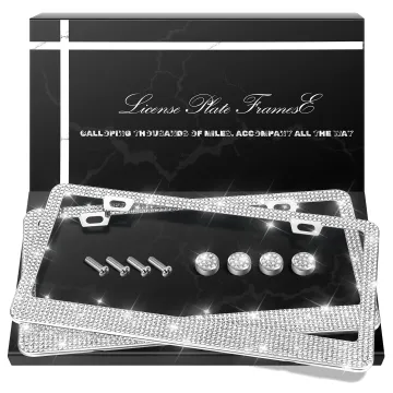 Multi Color Handmade Glitter Crystal Diamond License Plate Cover for Women