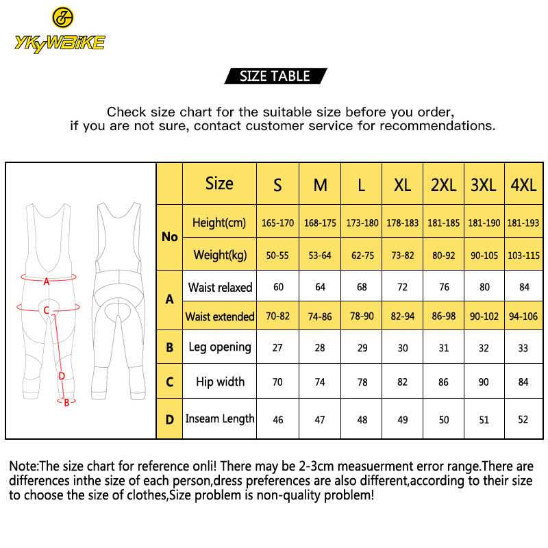 YKYWBIKE Cycling 3/4 Pants Short Quick-dry Breathable Padded Ropa Ciclismo Cycling Tights MTB Bike Bicycle Maillot Pants