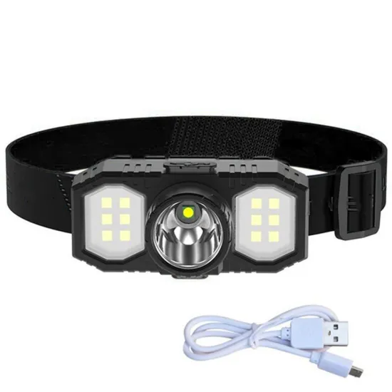BTG Waterproof COB Headlight: USB Rechargeable LED Headlamp for Fishing and Outdoor Use