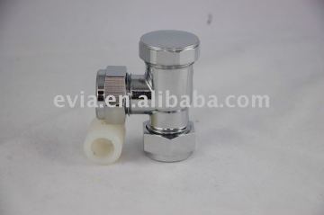 Plastic handle brass sealing Levigation Polished chrome angle radiator valve lockshield