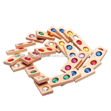 Educational multiple wooden domino, measures 25.5*22.5*3cm