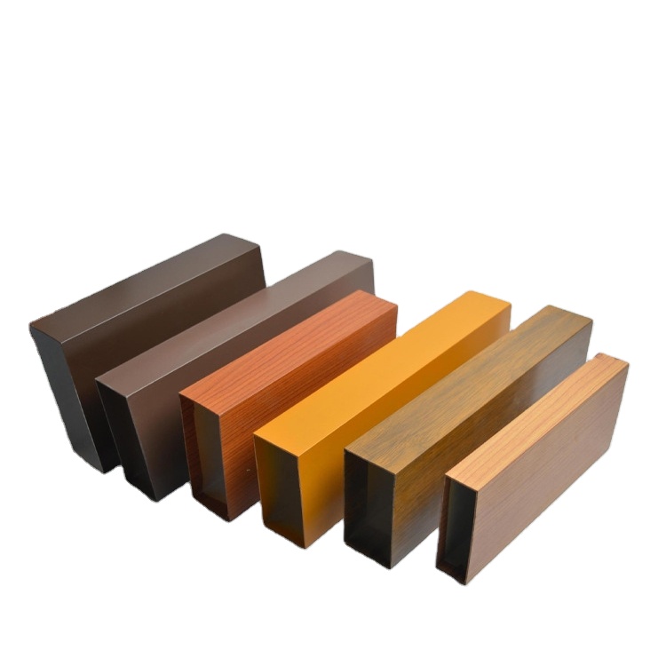 6063 T5 Powder Coating Wood Grain Aluminium Square Tube Profile For Furniture Decoration1