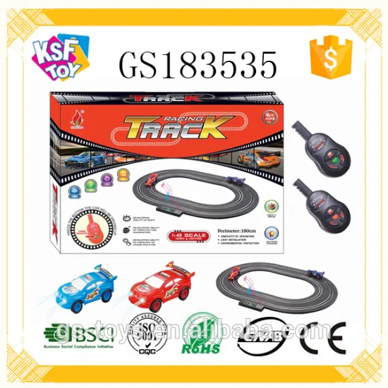 Battery Operated Railway Car Plastic Kids Track Raing Toy