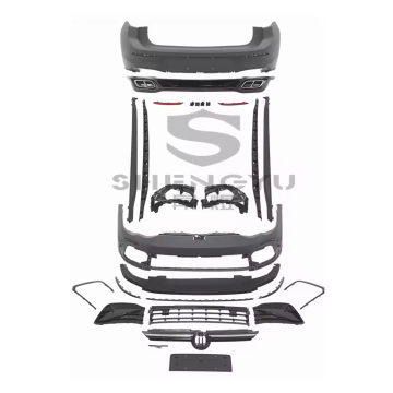 VW Golf 8 R Line Accessories: Front & Rear Bumper Assembly with Grille, Side Skirts, and Rear Diffuser
