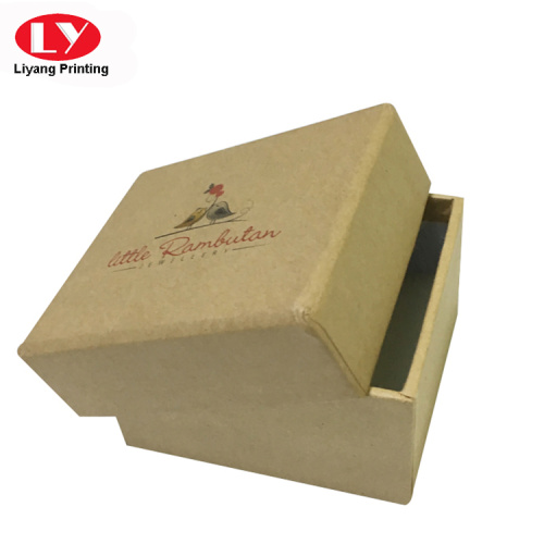 Маленькая квадратная коричневая картонная коробка для ювелирных изделий Kraft