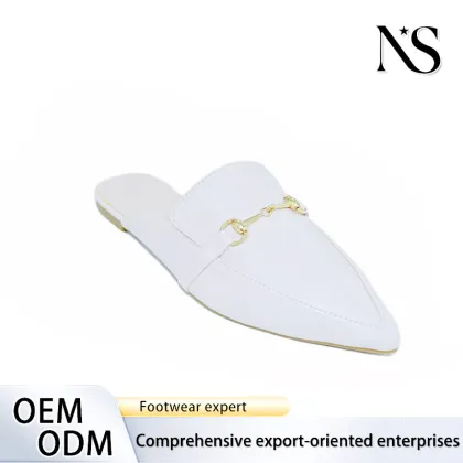 Timeless White Leather Mules