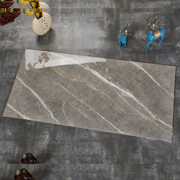 Glossy Grey Marble Porcelain Floor Tiles for Living Room and Wall - Honduras Ceramic