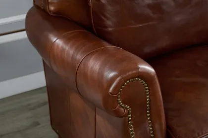 Modern Royal Luxury Brown Leather Sofa Set for Home & Hotel