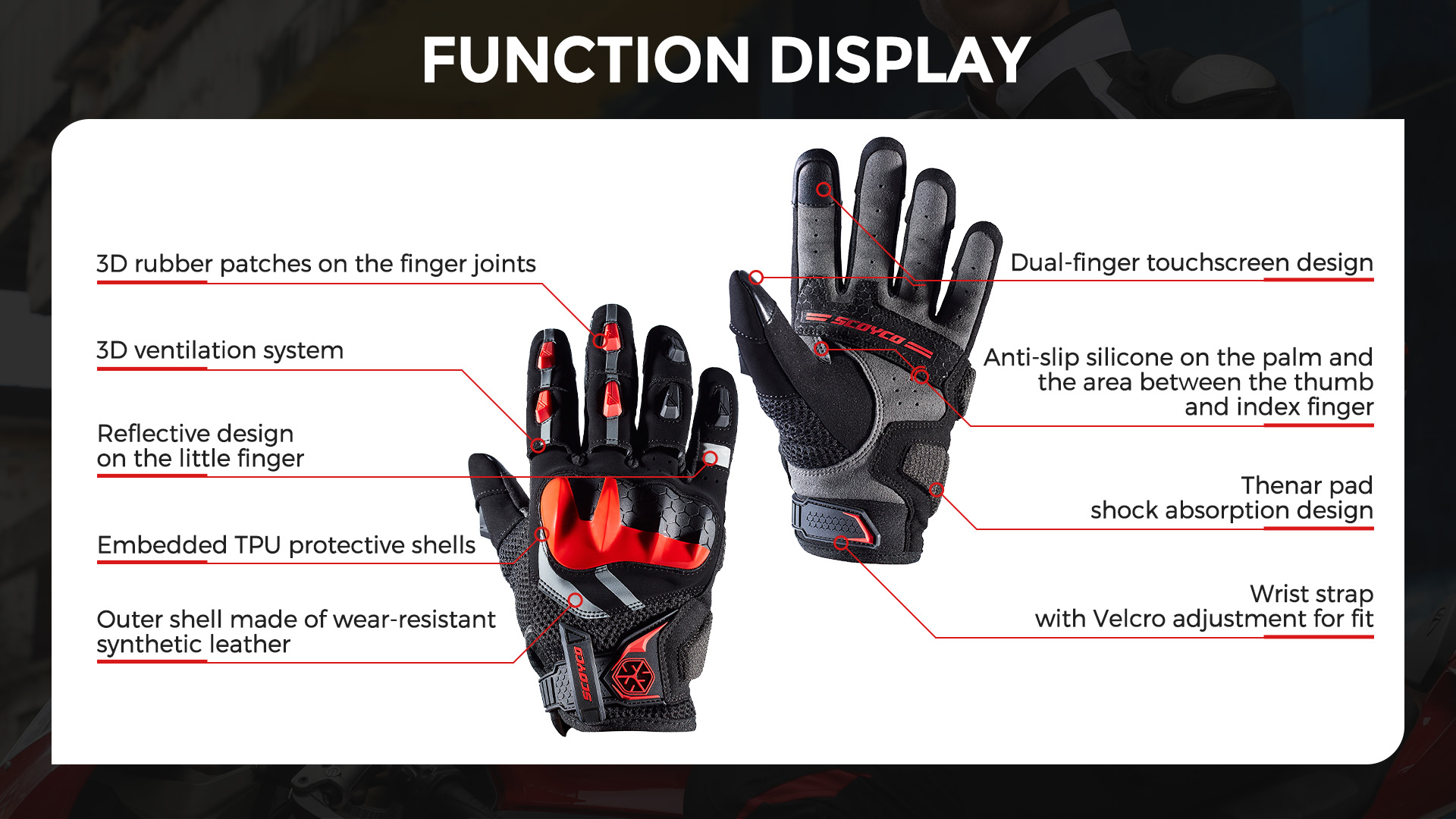 summer motorbike gloves