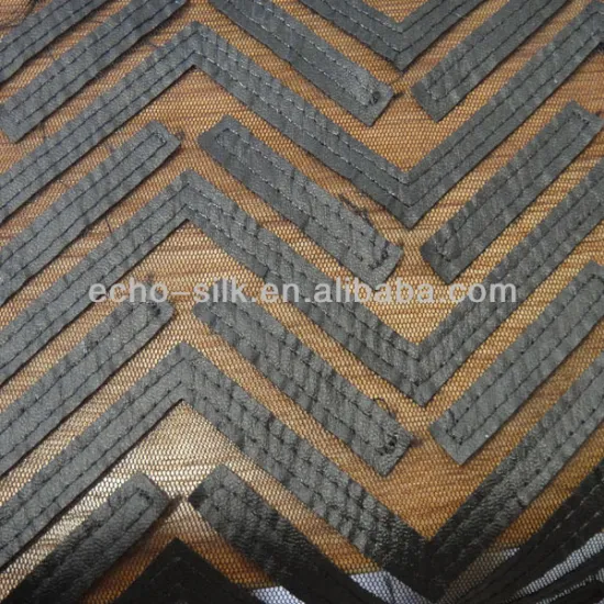 coriaceous Herringbone embroidery in poly mesh