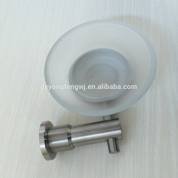 stainless steel soap holder with glass