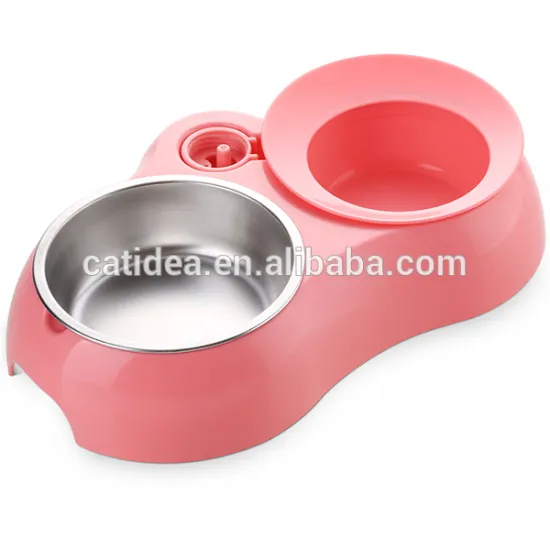Cat Water And Food Feeder With Stainless Steel Bowl