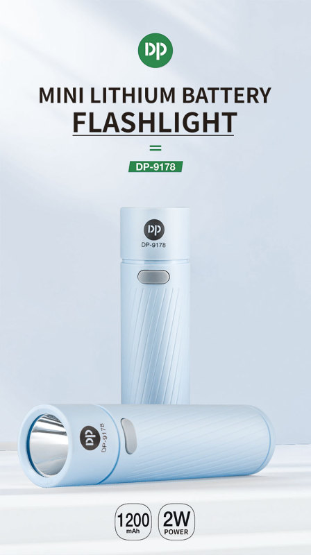 DP Lighting Long Distance Pocket Flashlight Mini Rechargeable Plastic Torch Light