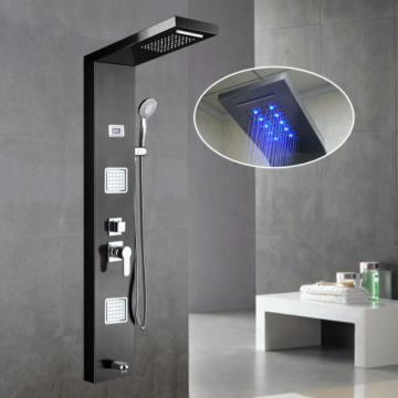 Display a LED pannello doccia termostatico con rubinetto del bagno e soffione
