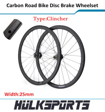 700c Road disc brake full carbon 38mm clincher wheelset carbon wheels with 25mm width