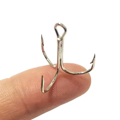 High-Quality Mustad Treble Fishing Hooks - 1000pcs/Box 4# 12# Tin Plated Treble Hooks