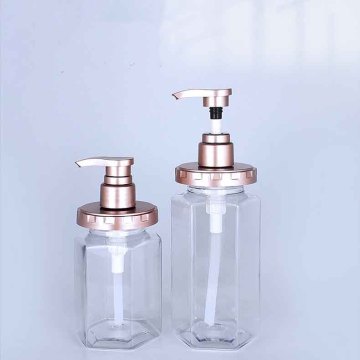 Shampoo lotion pump bottle with gold color cap