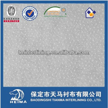 chinese nonwoven fusible interlining manufacturer (tianma) for suit, uniform and jacket