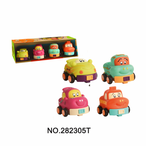 Pack de 4 jouets de voiture de bande dessinée