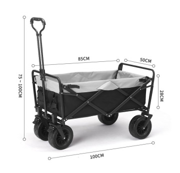 Folding Beach Wagon: Collapsible All-Terrain Utility Garden Shopping Cart