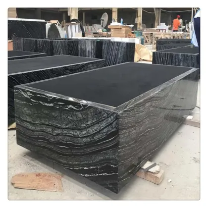 Zebrano Black Forest Marble Book Match Slabs for Interior Walls