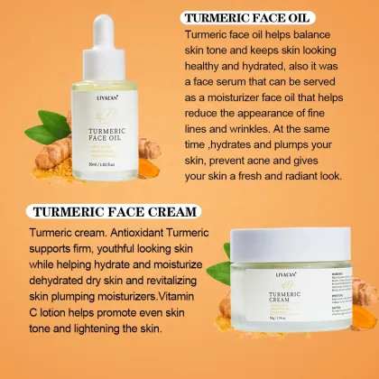 Tumeric Skin Care Set: Anti-Acne, Dark Spot Removal, and Face Whitening