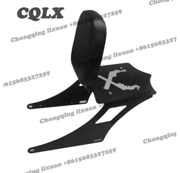 Black Comfortable Soft Motorcycle Backrest with Luggage Rack for 2-Up Seats