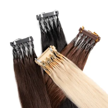 Pre-Bonded Nano Beads Hair Extensions Brazilian Natural Cuticle Aligned Remy Virgin 100% 6D Human Hair Extensions
