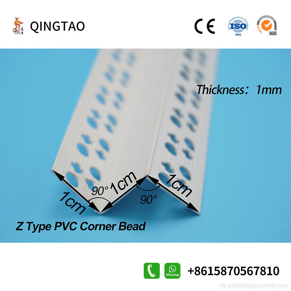 PVC Z Note Eckschutzanpassung