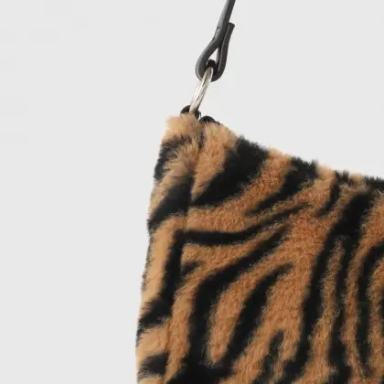 Faux Fur Animal Print Shoulder Bags for Women