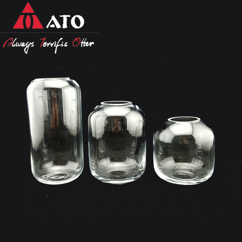 Jarrones de decoración del hogar de vidrios decorativos de ATO Clear Glass