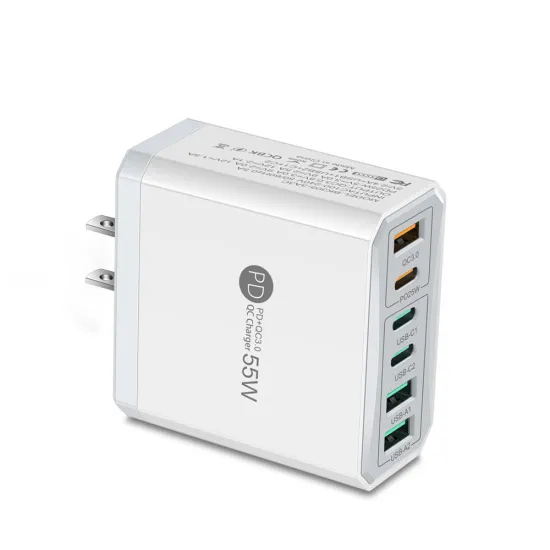 6-Port PD and Quick Charge 3.0 55W USB Wall Charger for iPhone