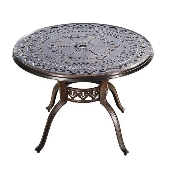 Vintage Cast Aluminium Outdoor Garden Cafe Metal Table