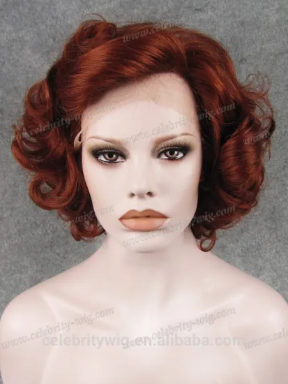 Wholesale price reddish color selling well synthetic wigs lace front box braid wig