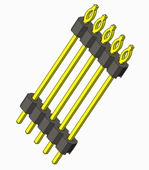 2,54 mm stifthuvud Enkel radplast rak press-passning