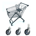 Koła handlowe wózka z supermarketu w supermarkecie